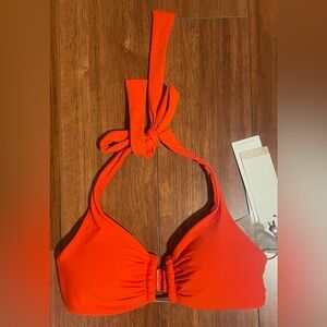 ☀️ CALIA Red Ubar Halter Bikini Top size XS NWT removable cups